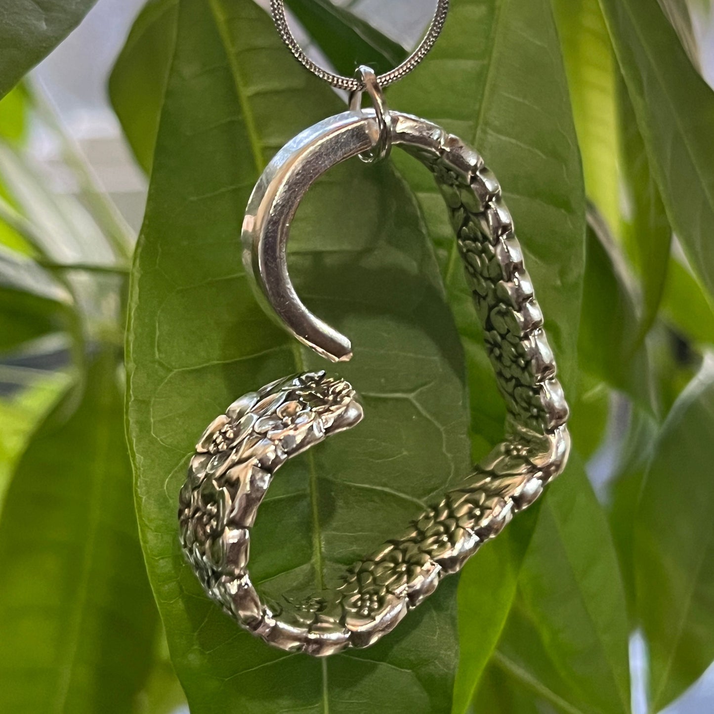 Heart Shaped Pendant made from rare Precious Flower pattern