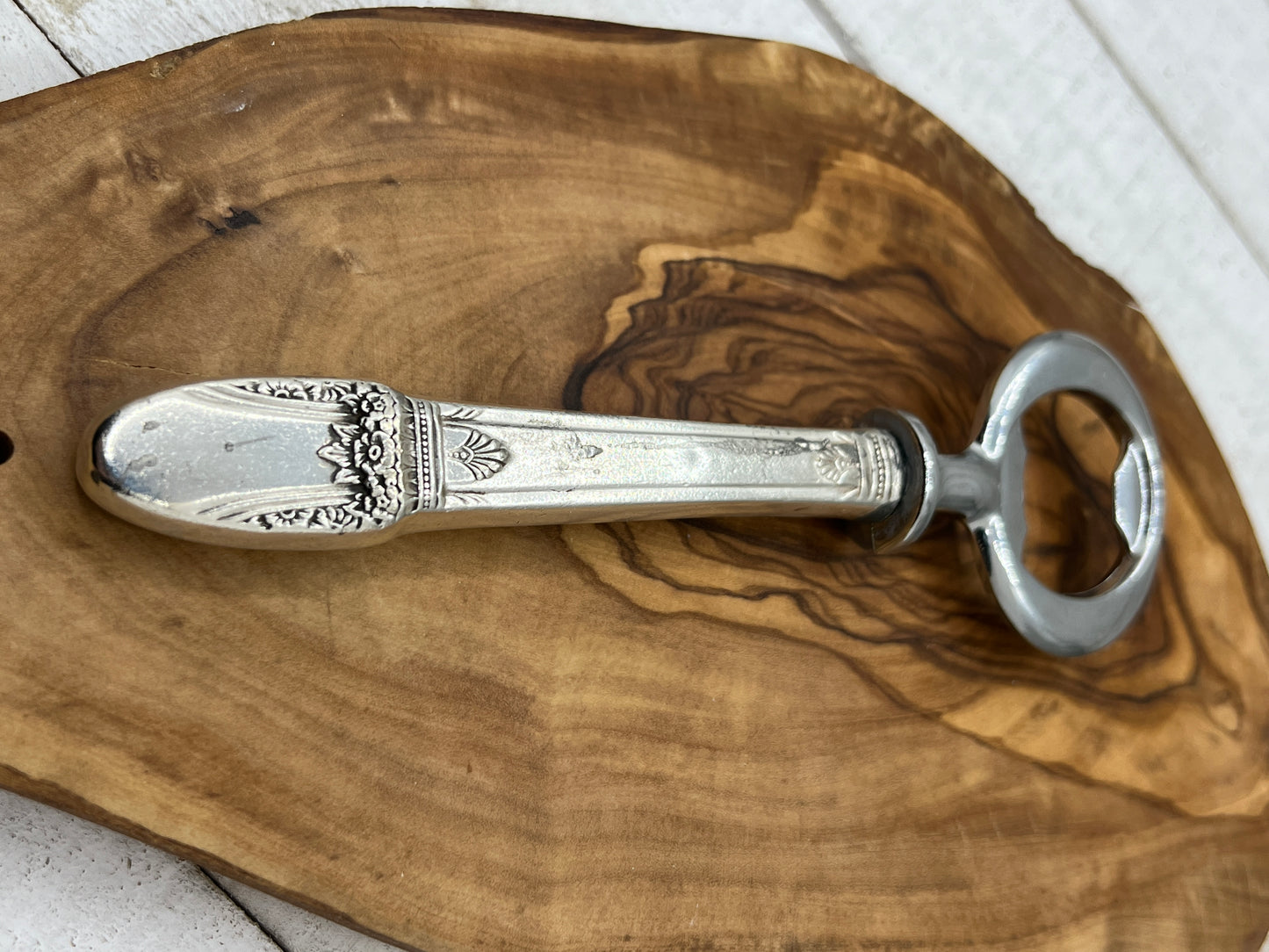 Antique Silver Bottle Opener made from Vintage Knife Handle
