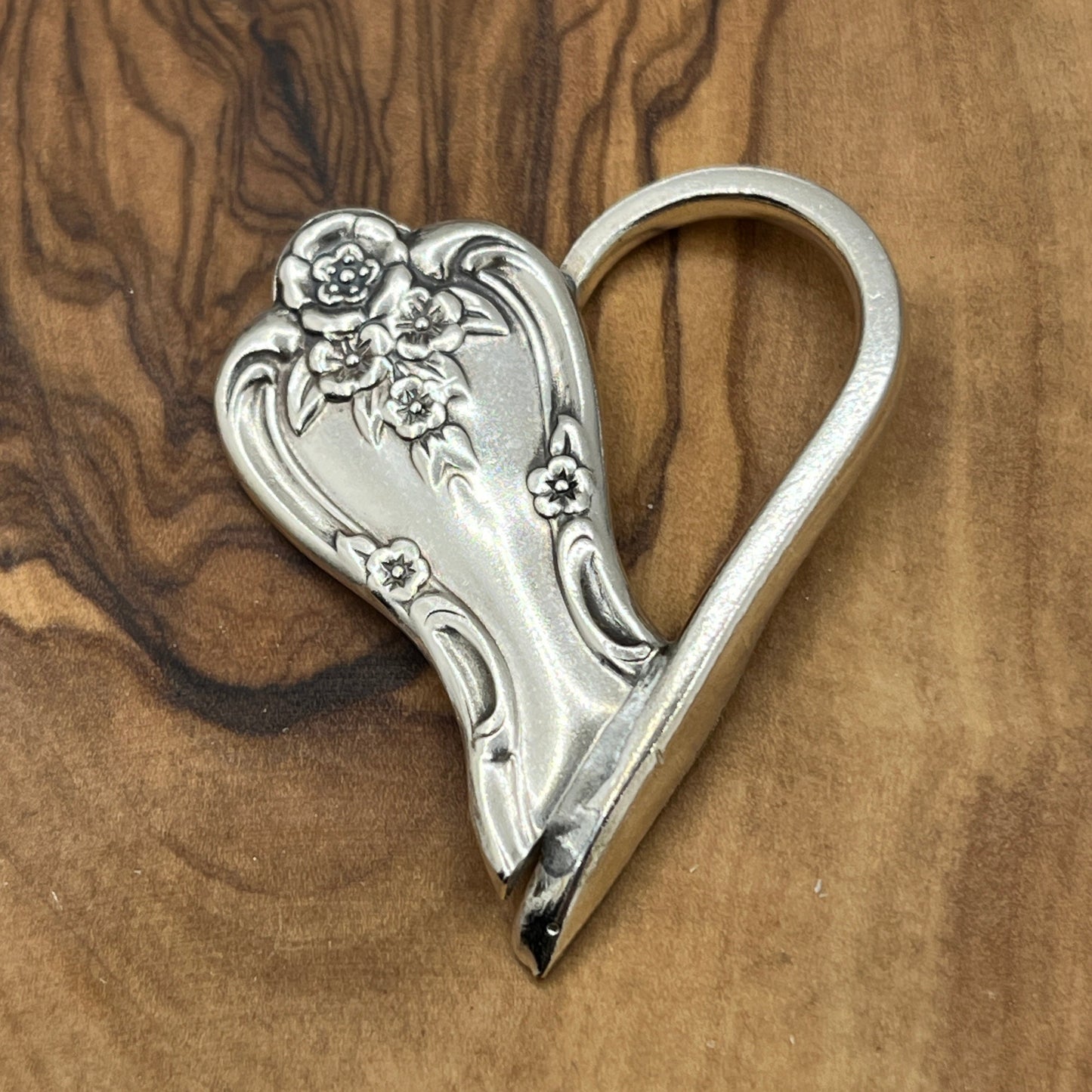 Silver Heart Spoon End and Fork Tine Pendant