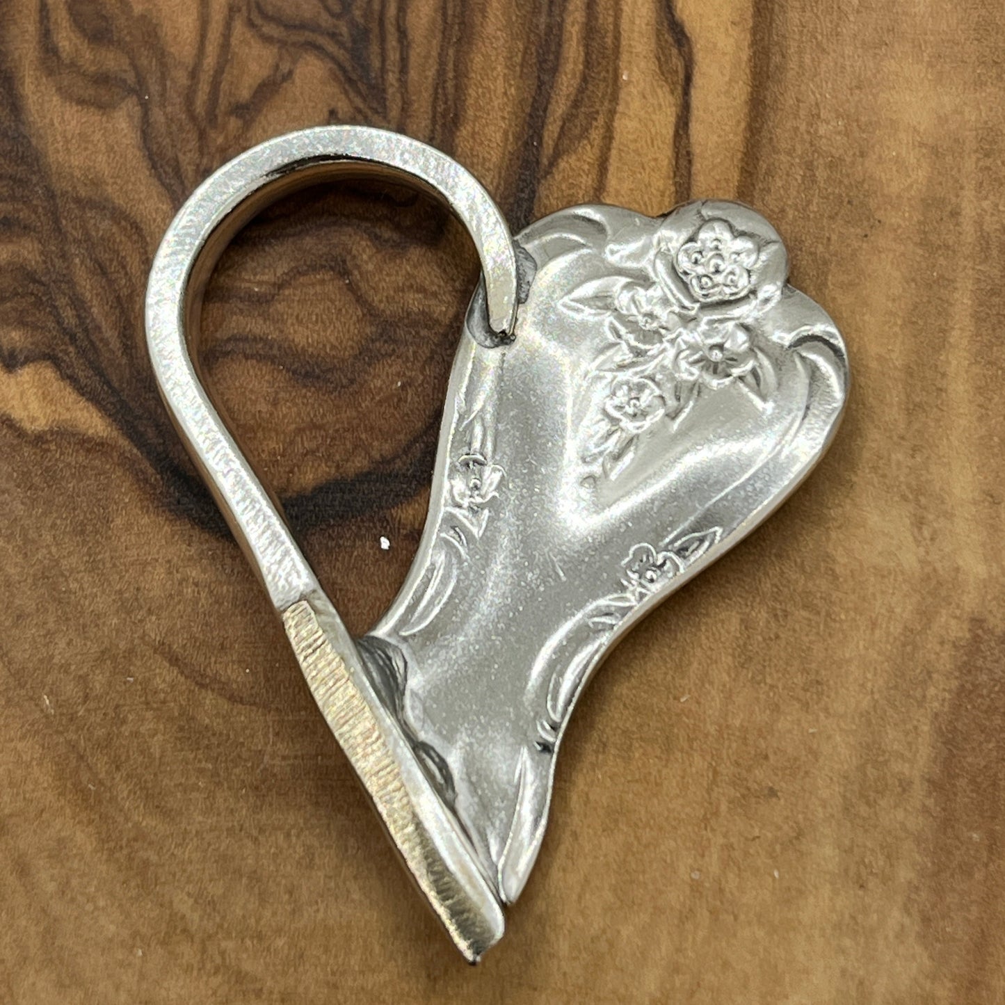 Silver Heart Spoon End and Fork Tine Pendant