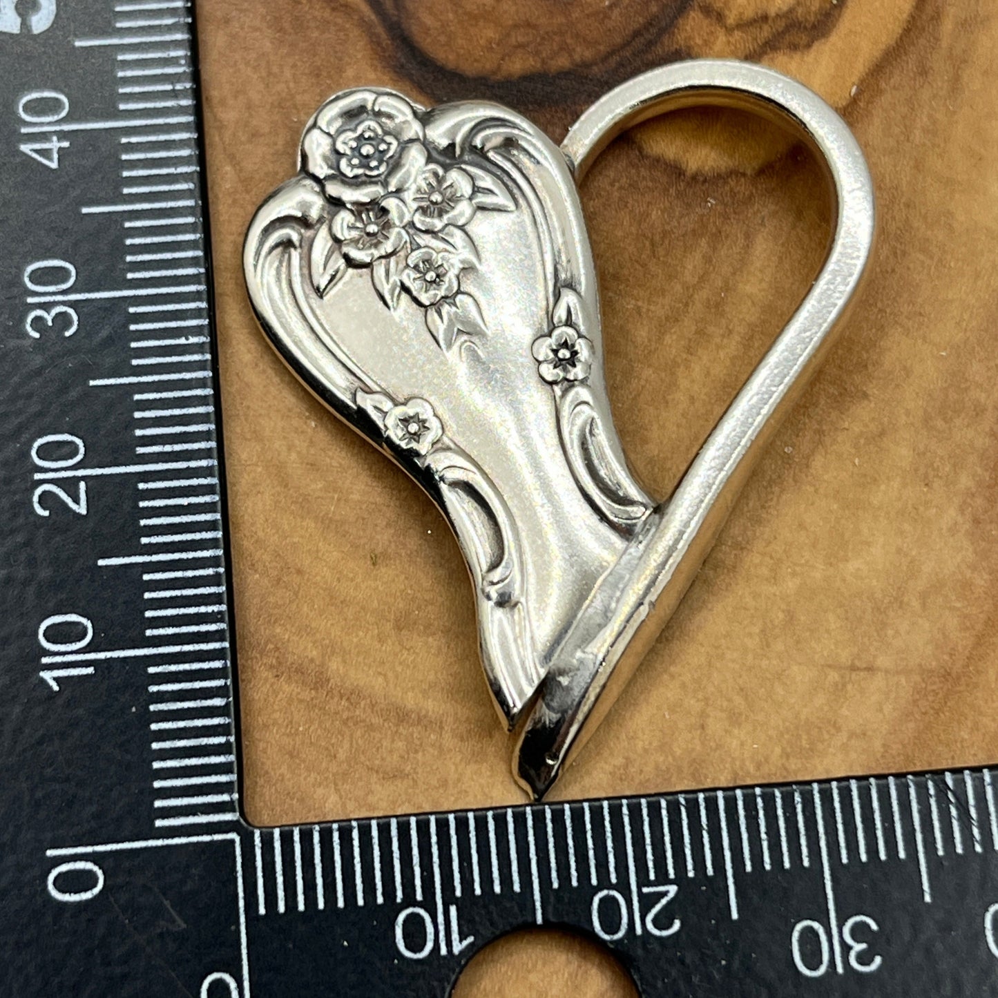 Silver Heart Spoon End and Fork Tine Pendant