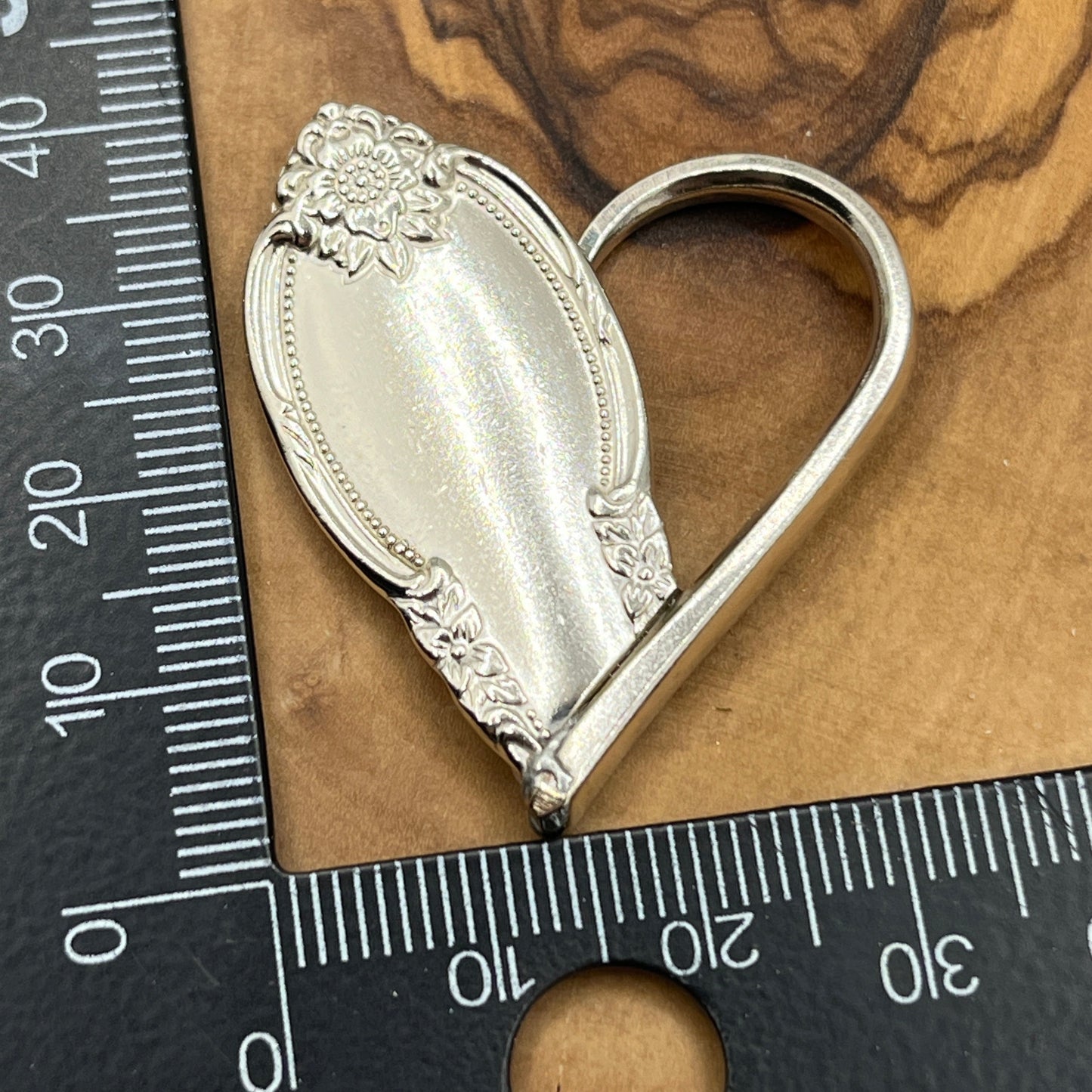 Silver Heart Spoon End and Fork Tine Pendant