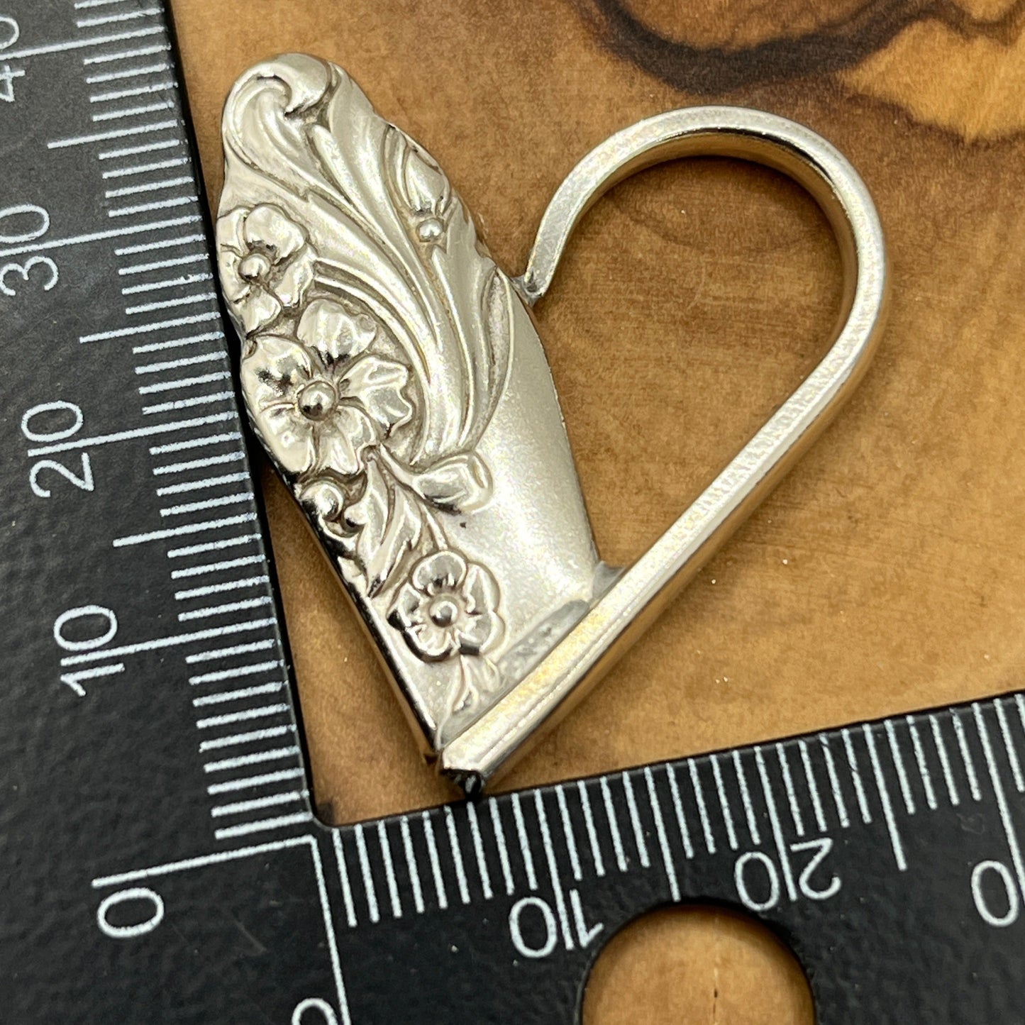 Silver Heart Spoon End and Fork Tine Pendant