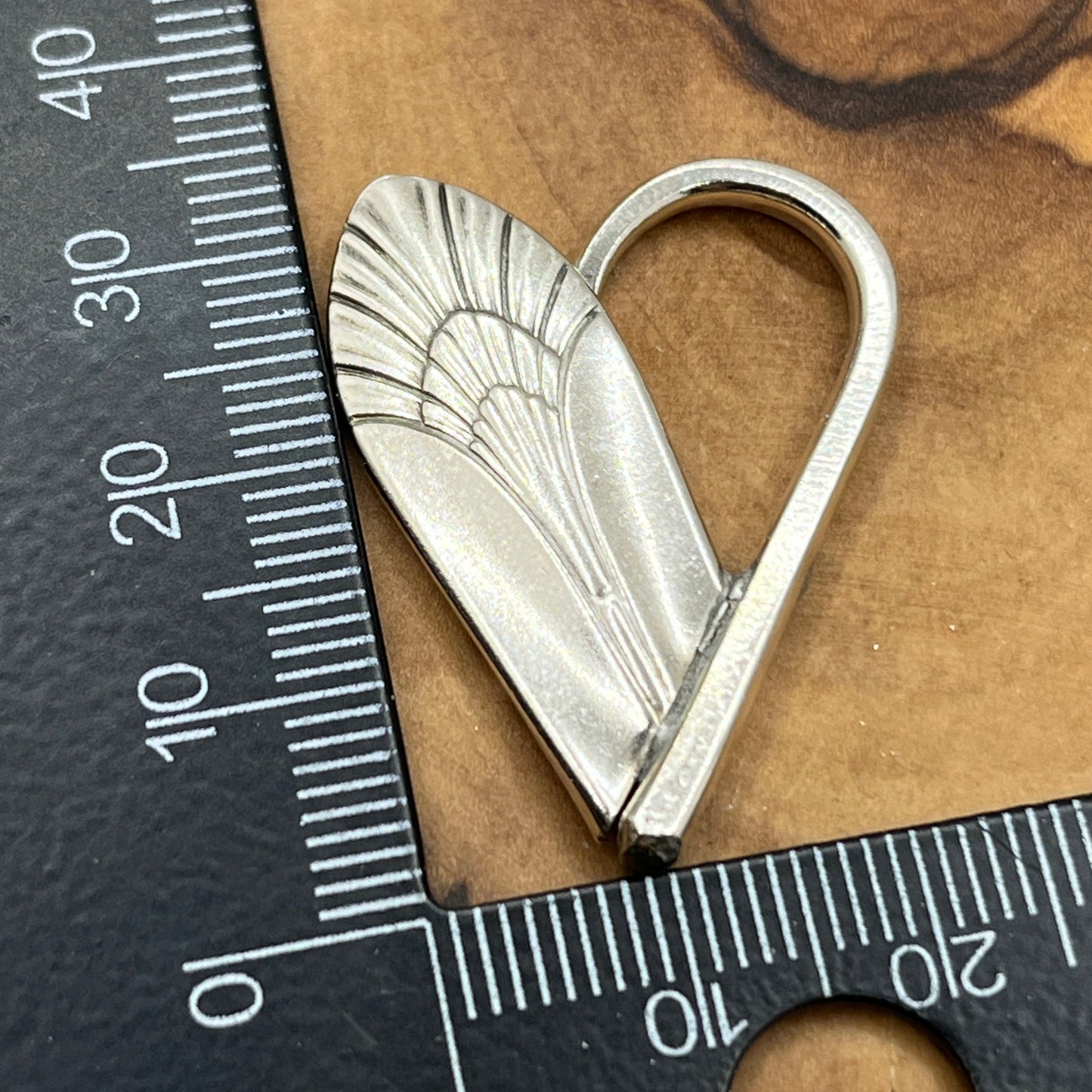 Silver Heart Spoon End and Fork Tine Pendant