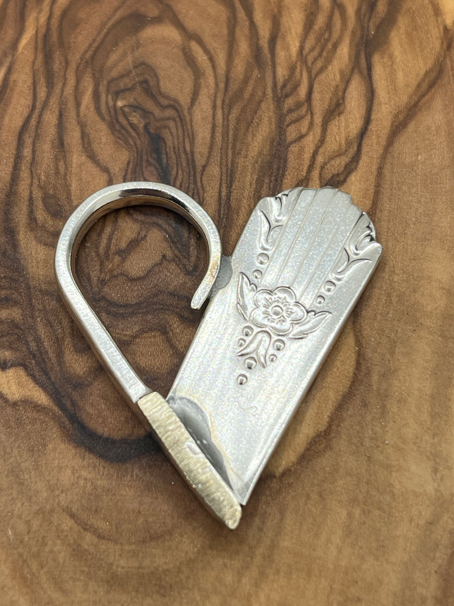 Silver Heart Spoon End and Fork Tine Pendant
