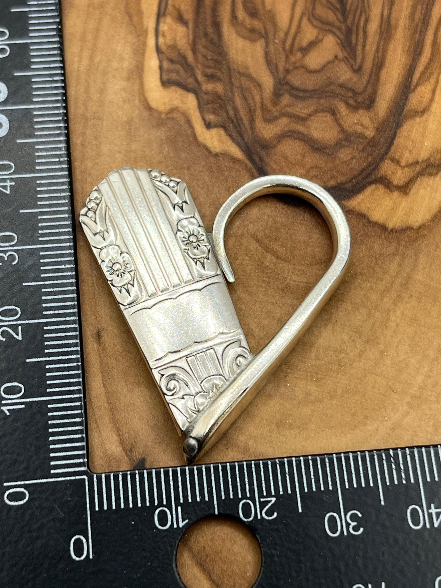 Silver Heart Spoon End and Fork Tine Pendant