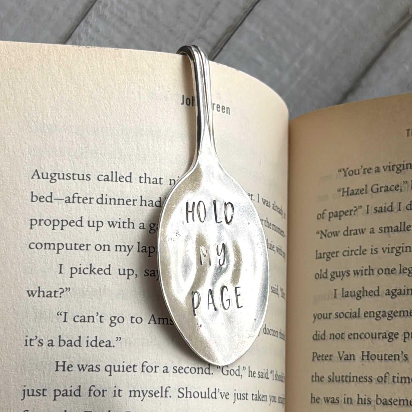 Hand Stamped Bookmark - HOLD MY PAGE