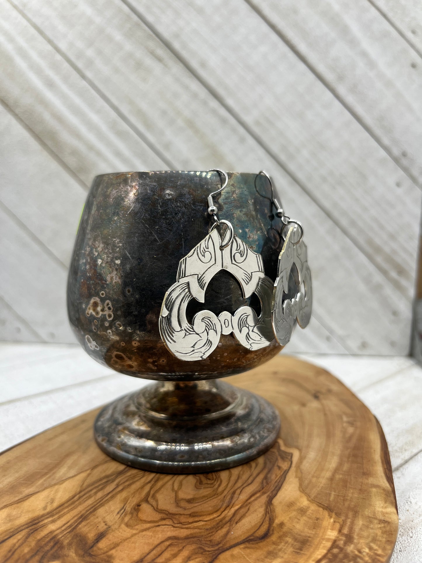 Silver Tray Earrings