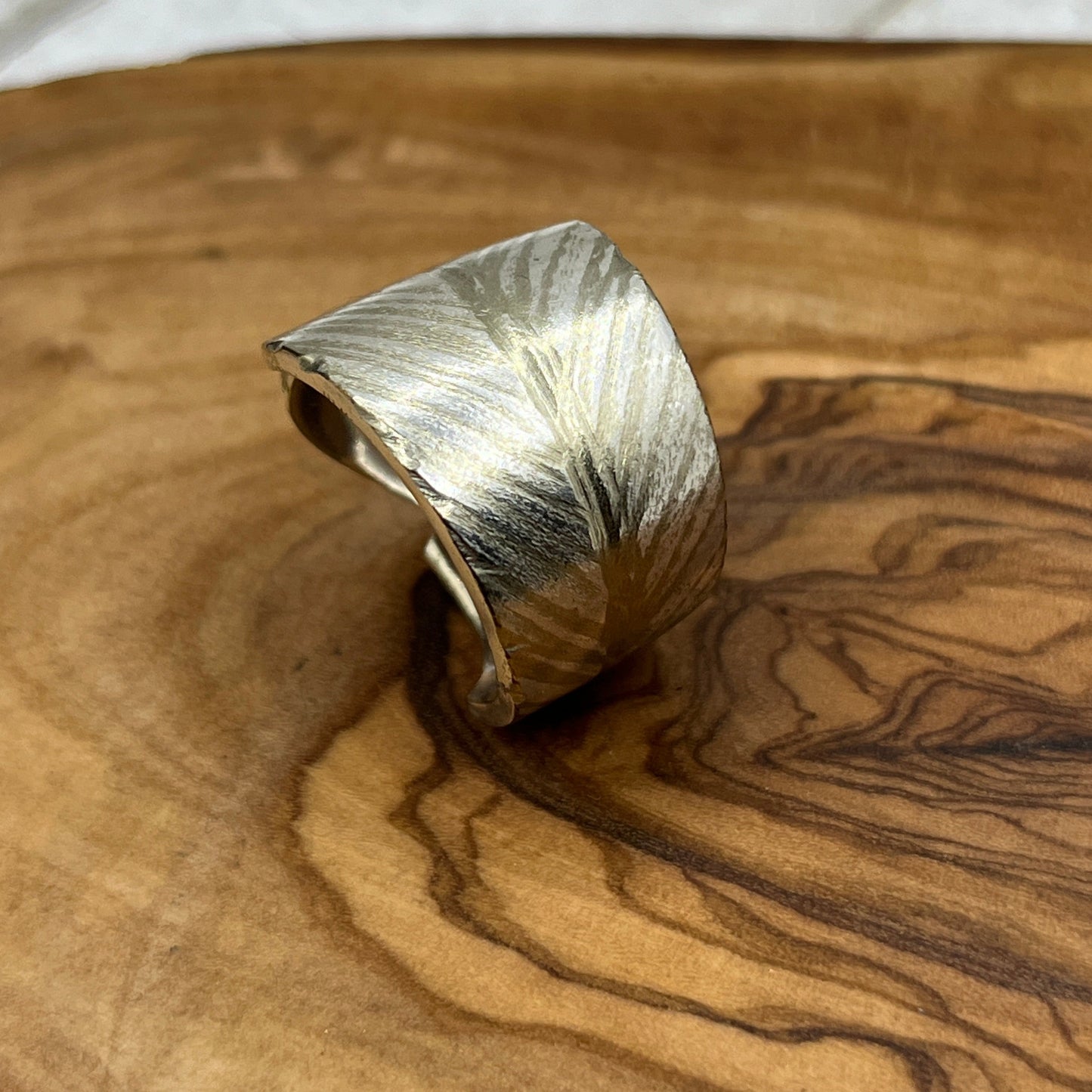 Feather Ring From Vintage Silver Knife Blade