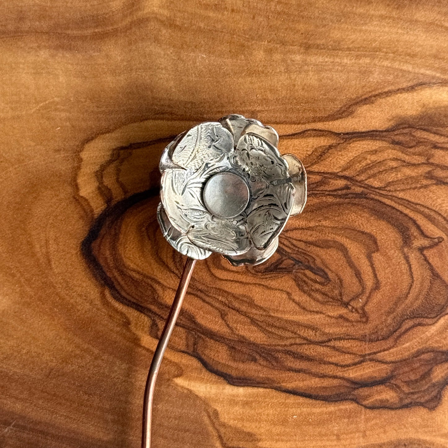 Silver Flower on copper stem