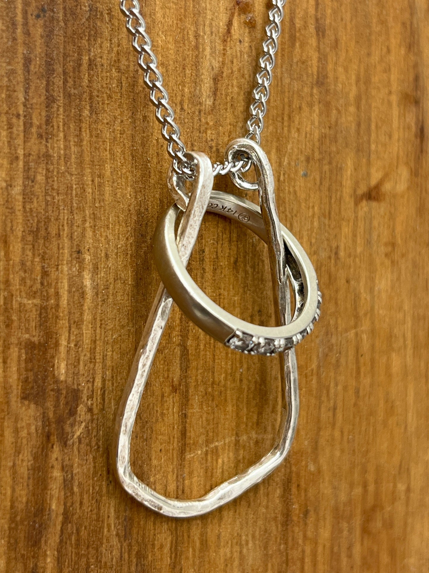 Sterling Silver Ring Keeper Ring Holder Pendant Necklace