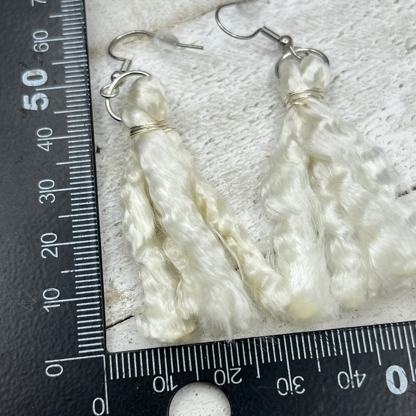 Rock Climbing Rope Earrings - White