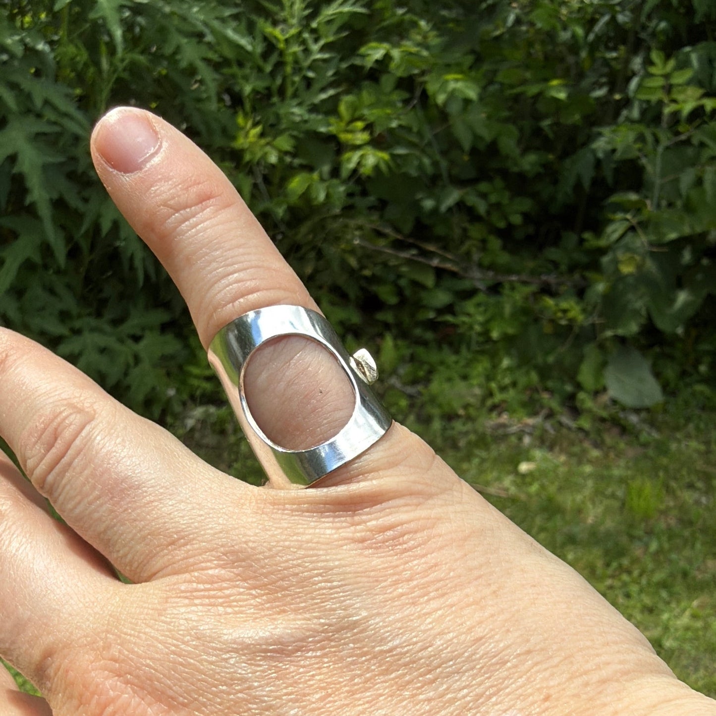 Silver Spoon Ring with circle