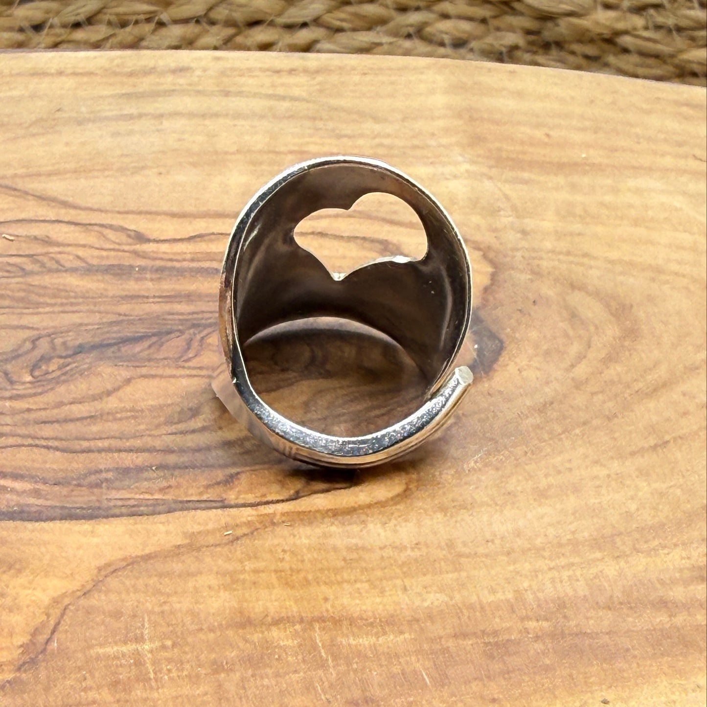 Silver Spoon Ring with Heart