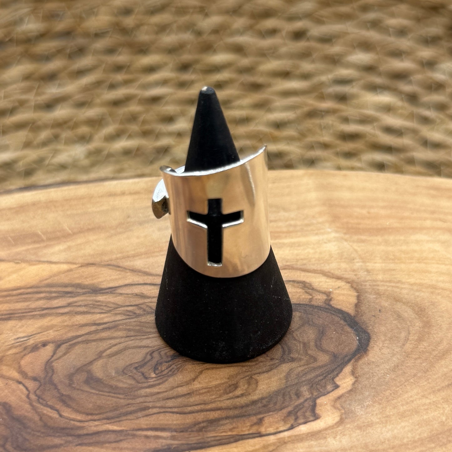 Silver Spoon Ring with Cross