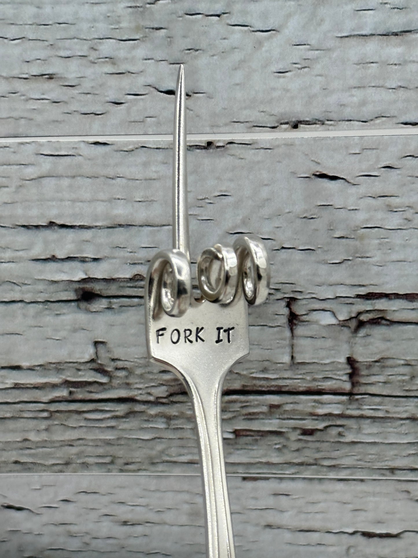 Pickle Fork Hand stamped Silver Fork Pickle Lover Gift Charcuterie Board Accessories Unique and One of a Kind "Fork It"
