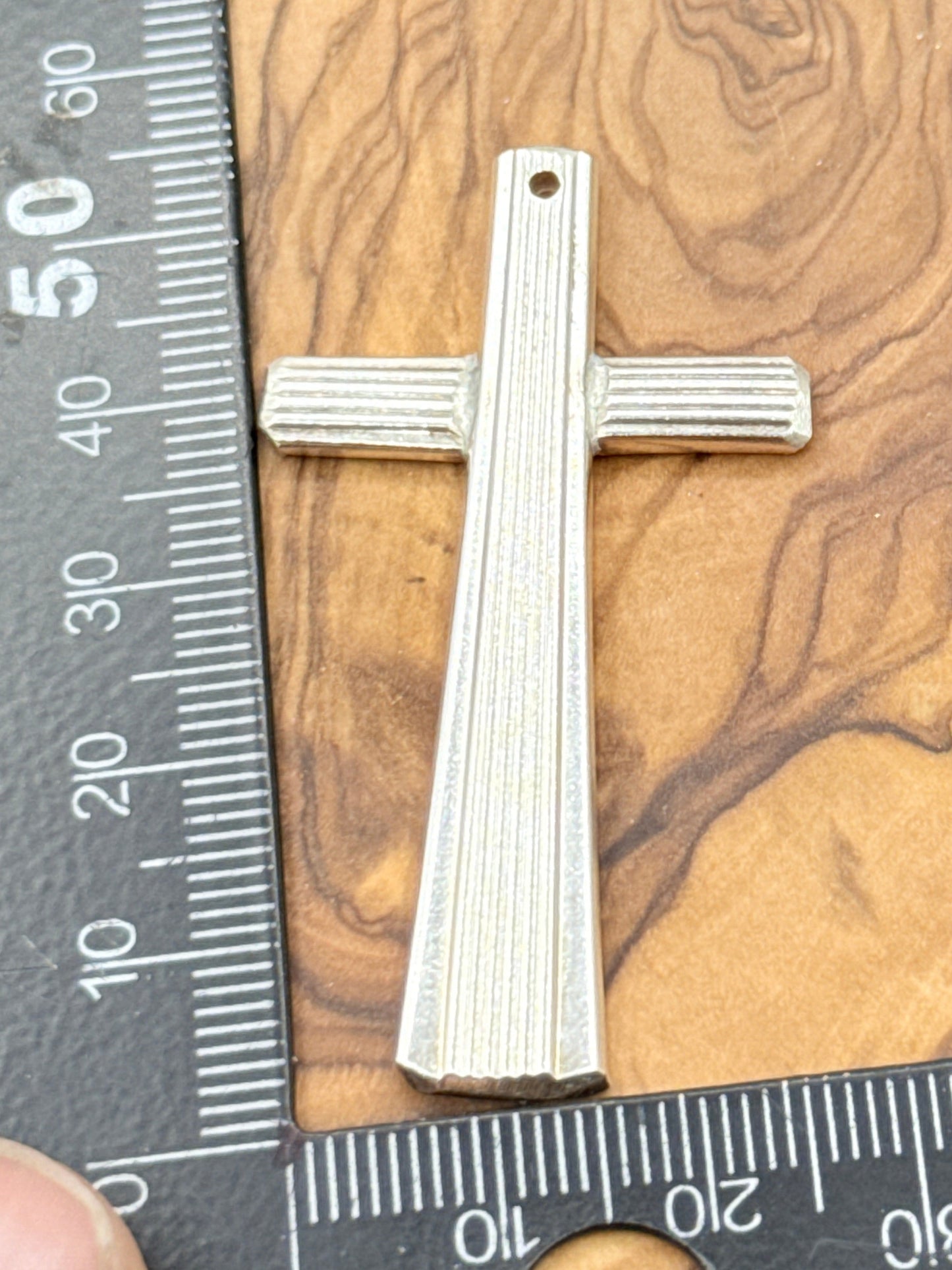 Silver Cross Pendant and Necklace Handmade from Vintage and Antique Silver Plated Spoon and Fork Ends