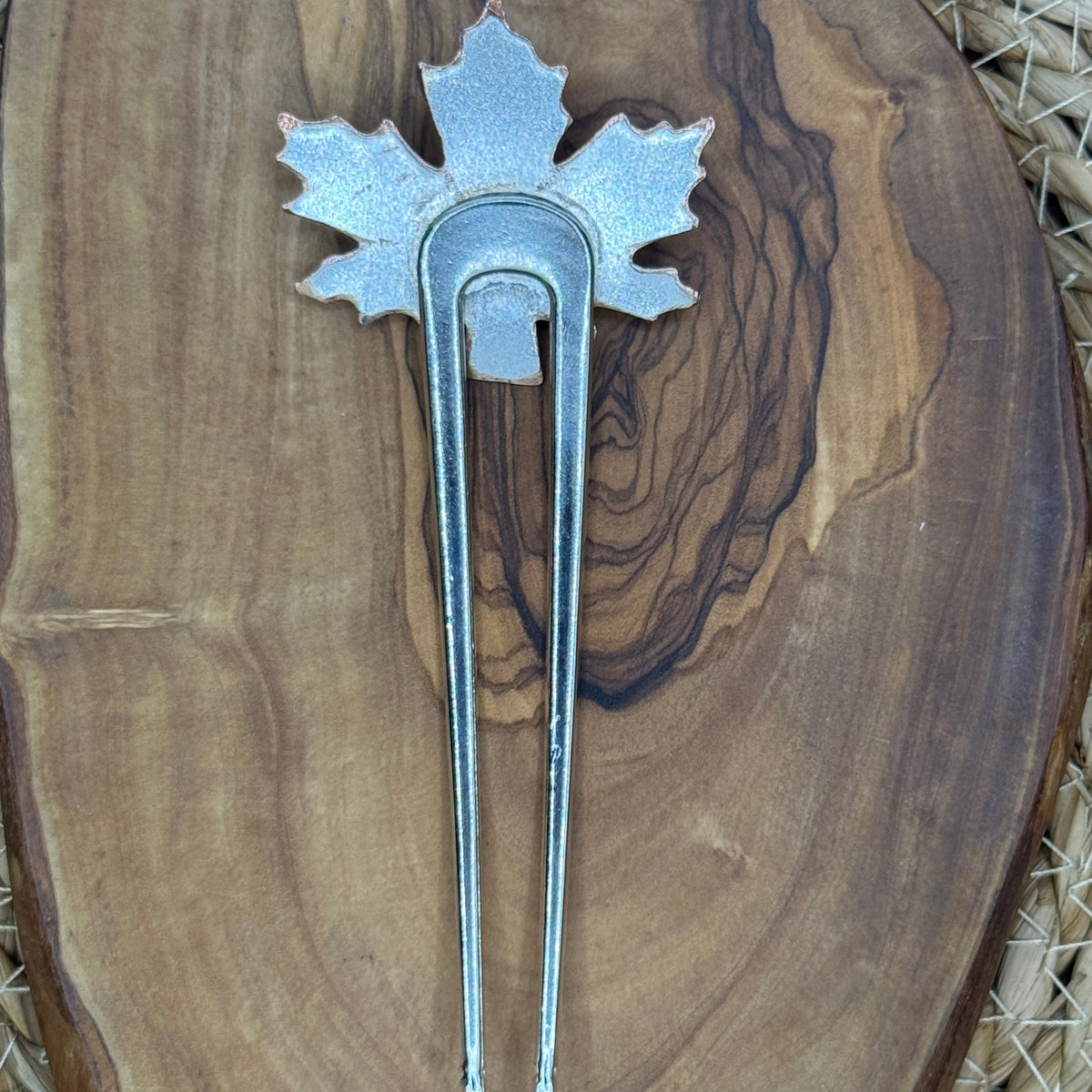 French Hair Pin - Maple Leaf Large