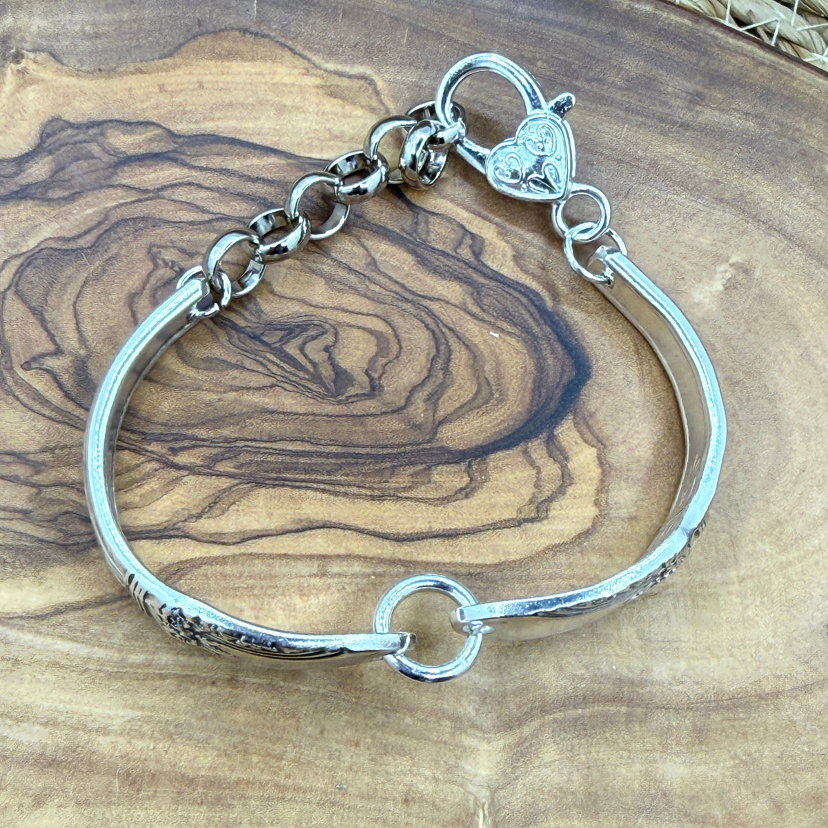 Silver Bracelet Adjustable "First Love Pattern"