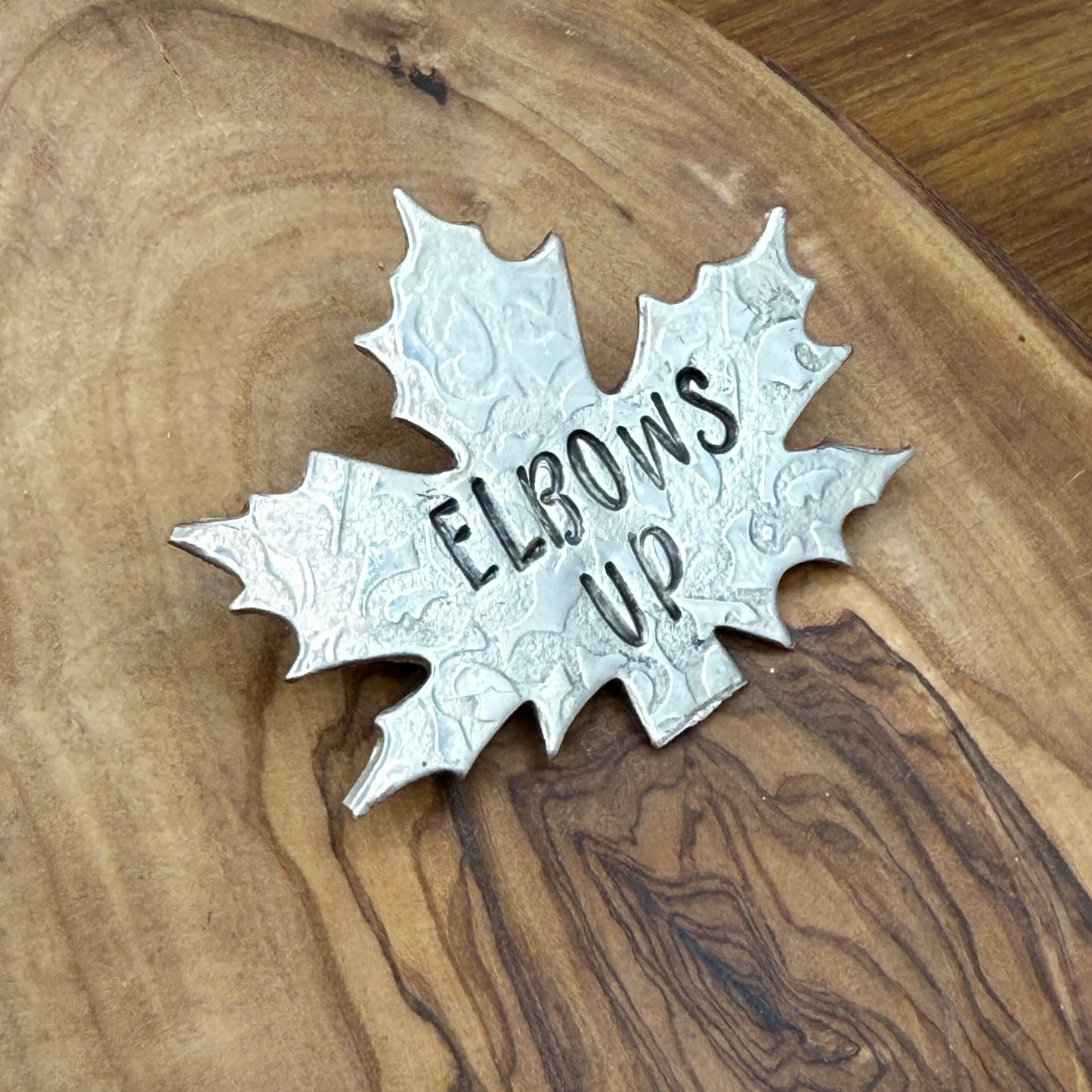 Maple Leaf Elbows Up Pin