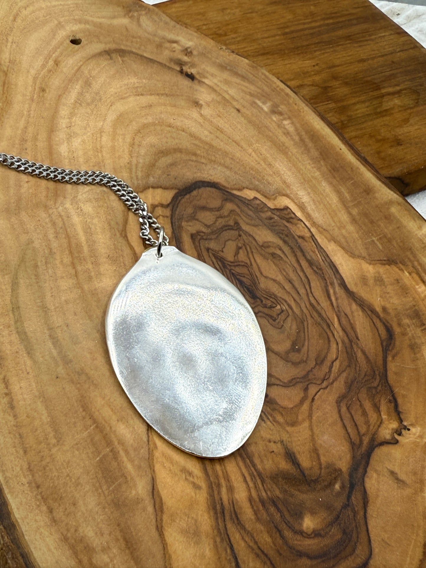 Silver Cross Pendant and Necklace Handmade from Vintage and Antique Silver Plated Spoon and Fork Ends (Copy)