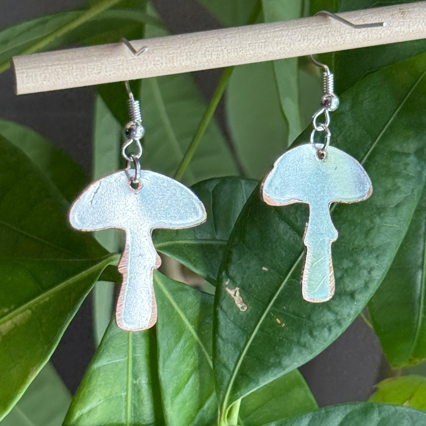 Silver Mushroom Earrings