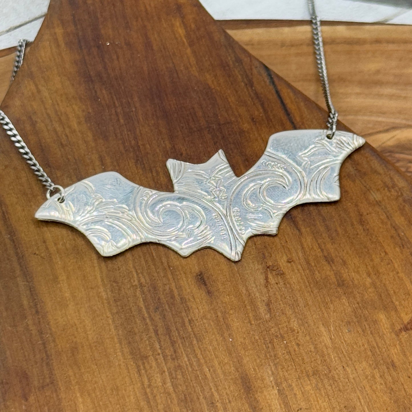 Silver Bat necklace