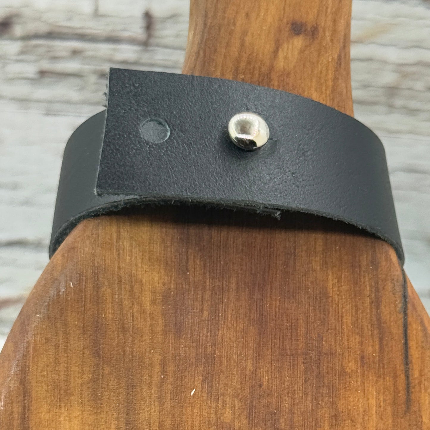 Silver and Leather Bat Bracelet