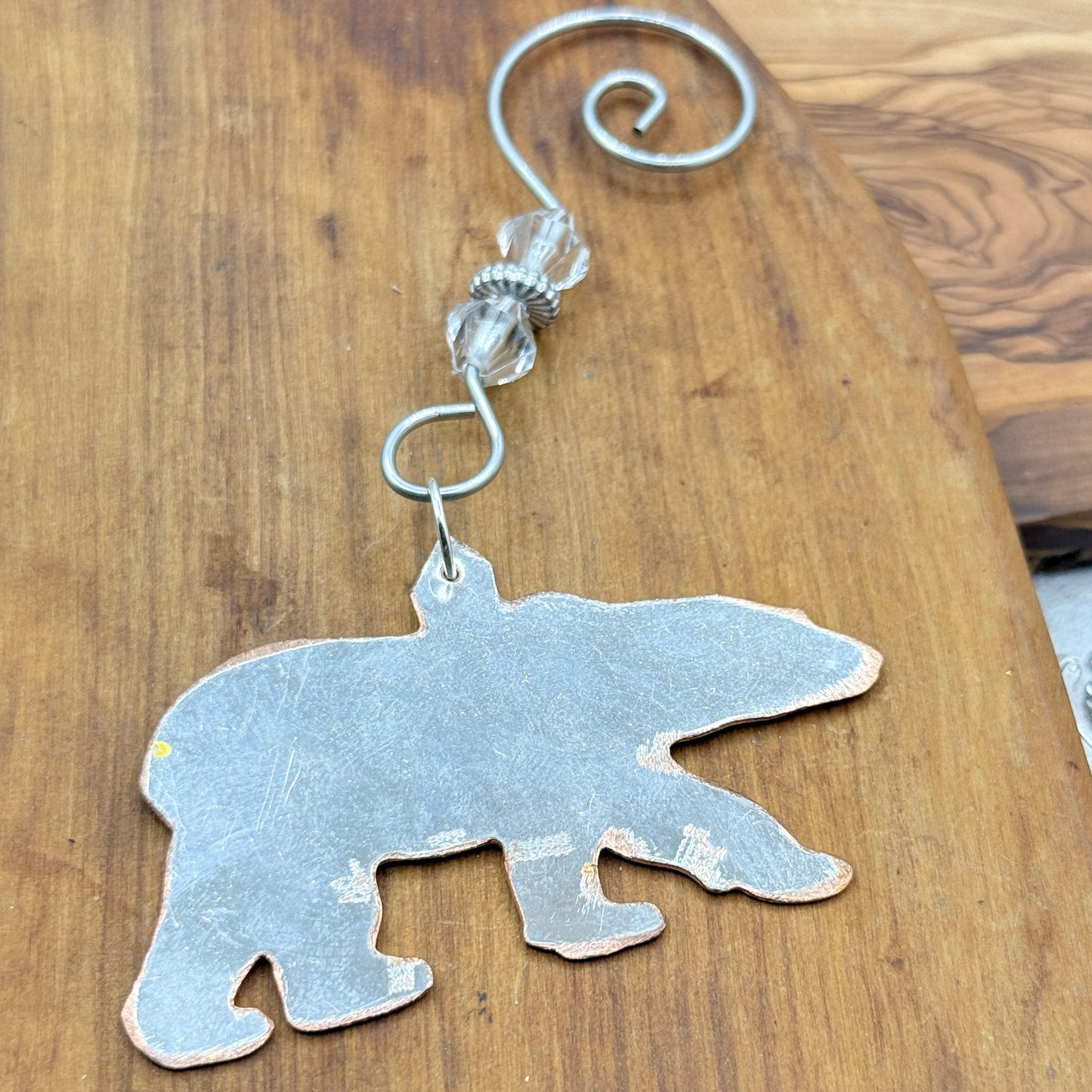 Silver Bear Holiday Christmas Ornament