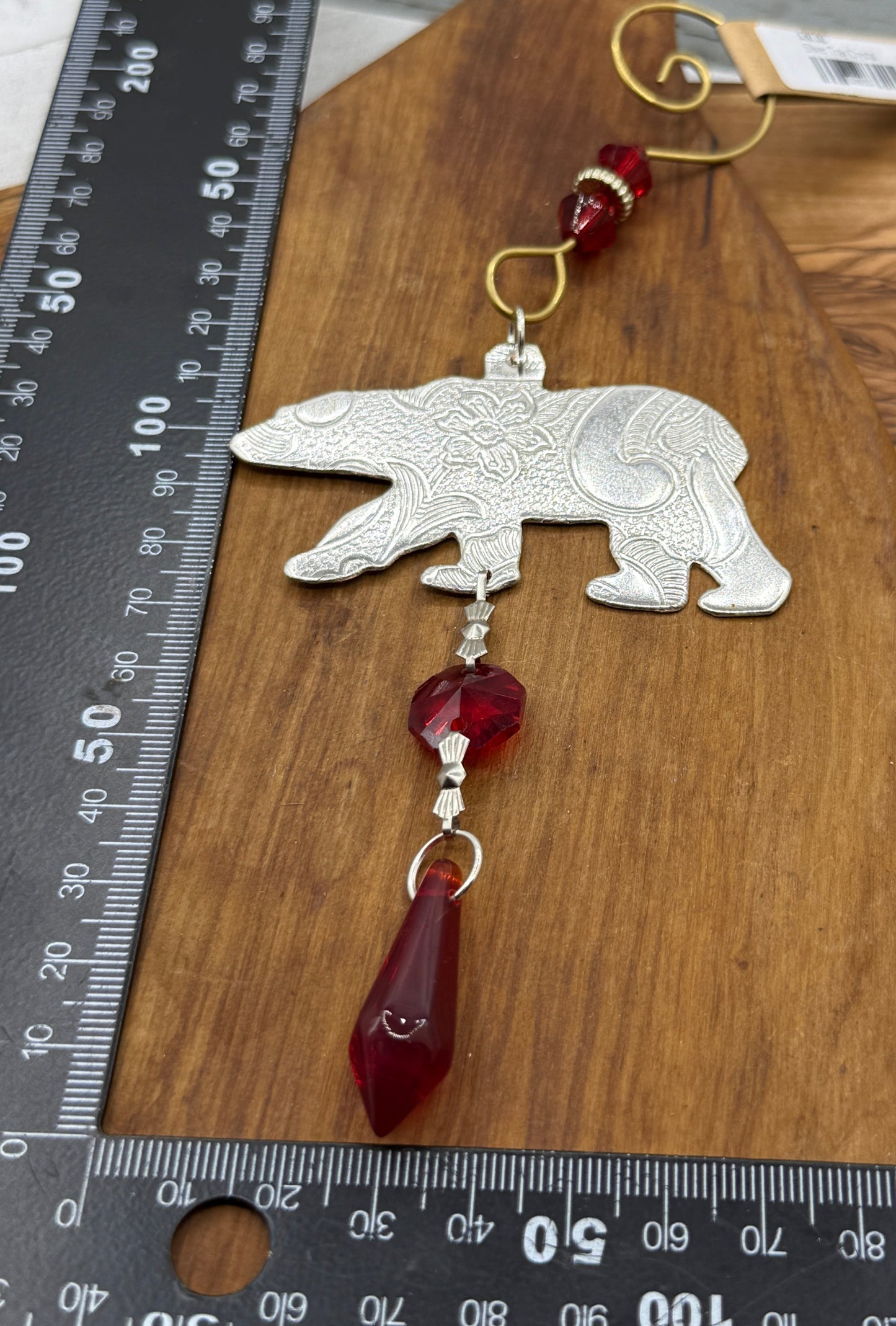 Silver Bear Christmas Tree Ornament