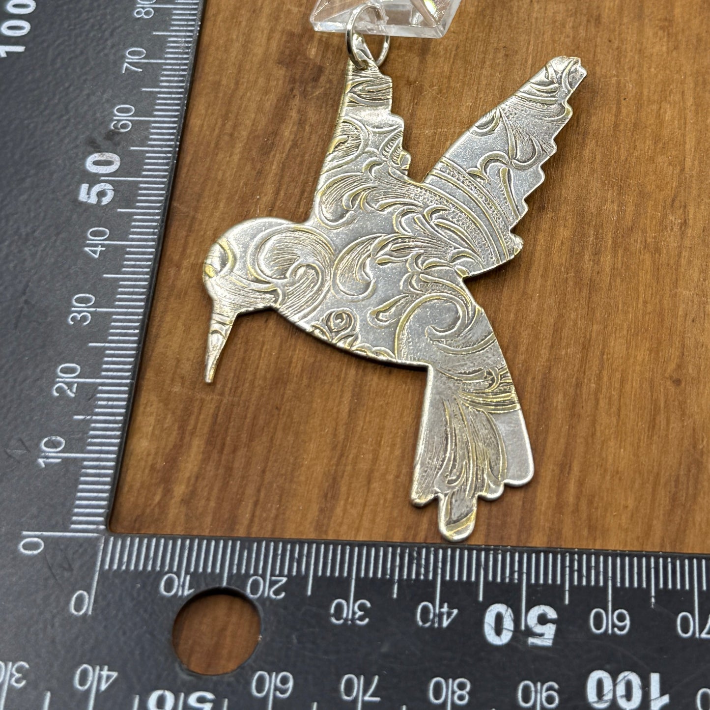 Silver Hummingbird Holiday Christmas Ornament