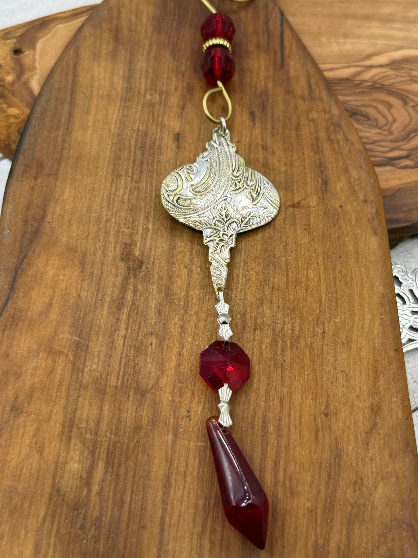 Silver Christmas Tree Ornament with crystals
