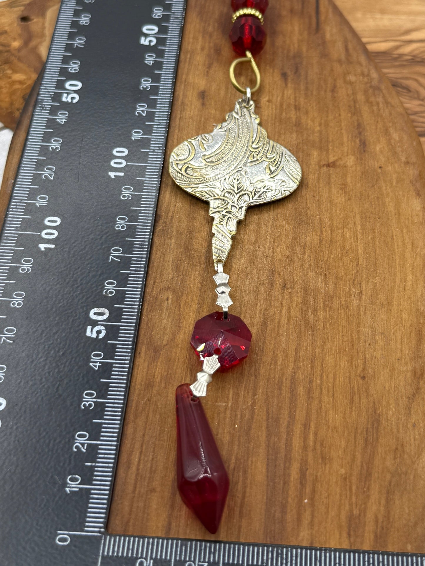 Silver Christmas Tree Ornament with crystals