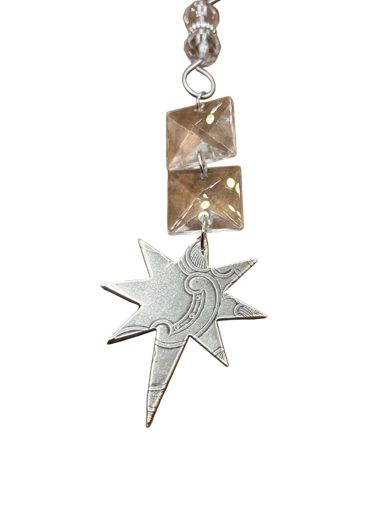 Silver Star Holiday Christmas Ornament with crystals