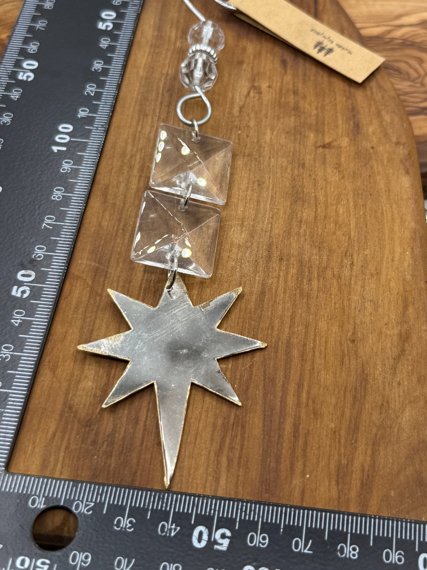 Silver Star Holiday Christmas Ornament with crystals