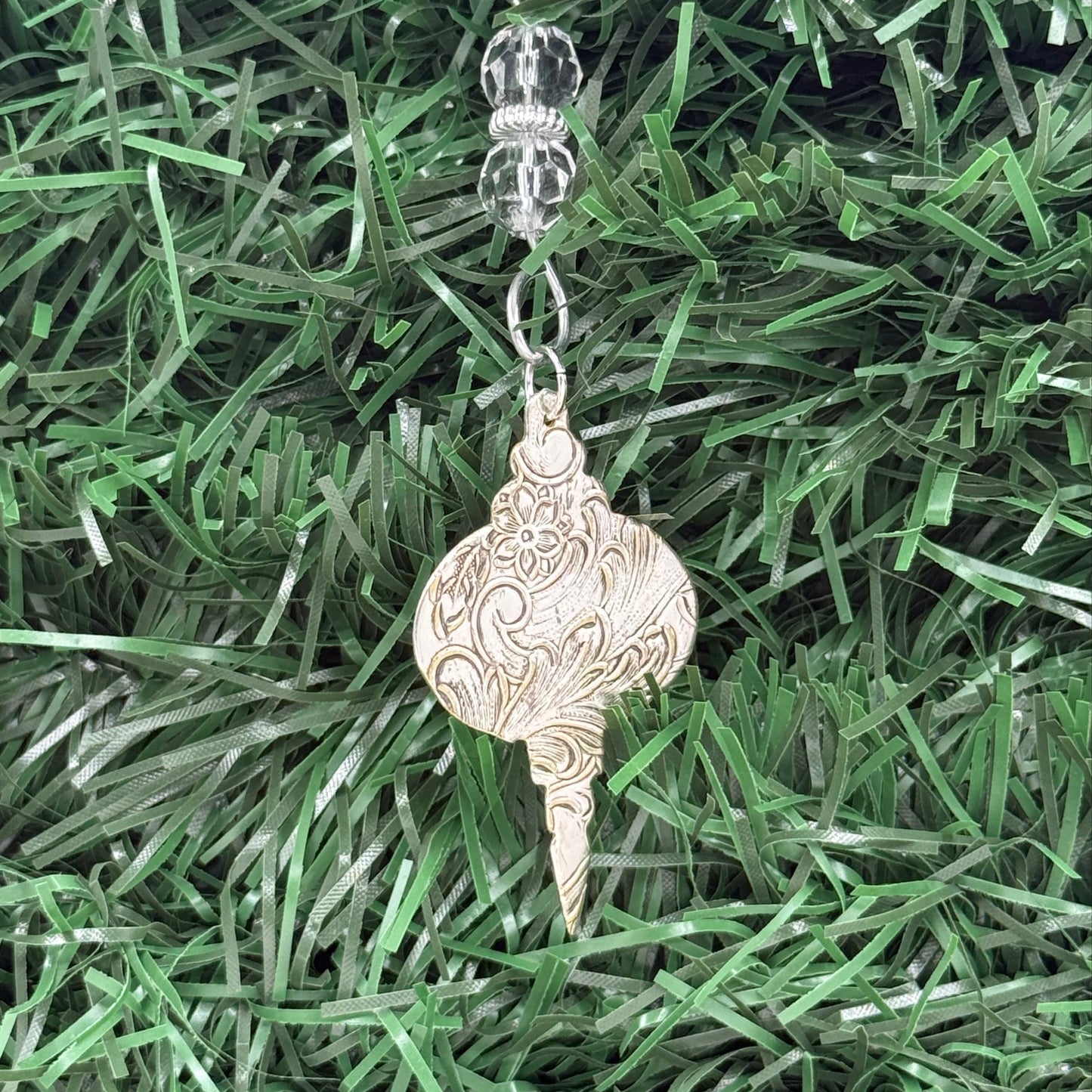 Silver Holiday Christmas Ornament