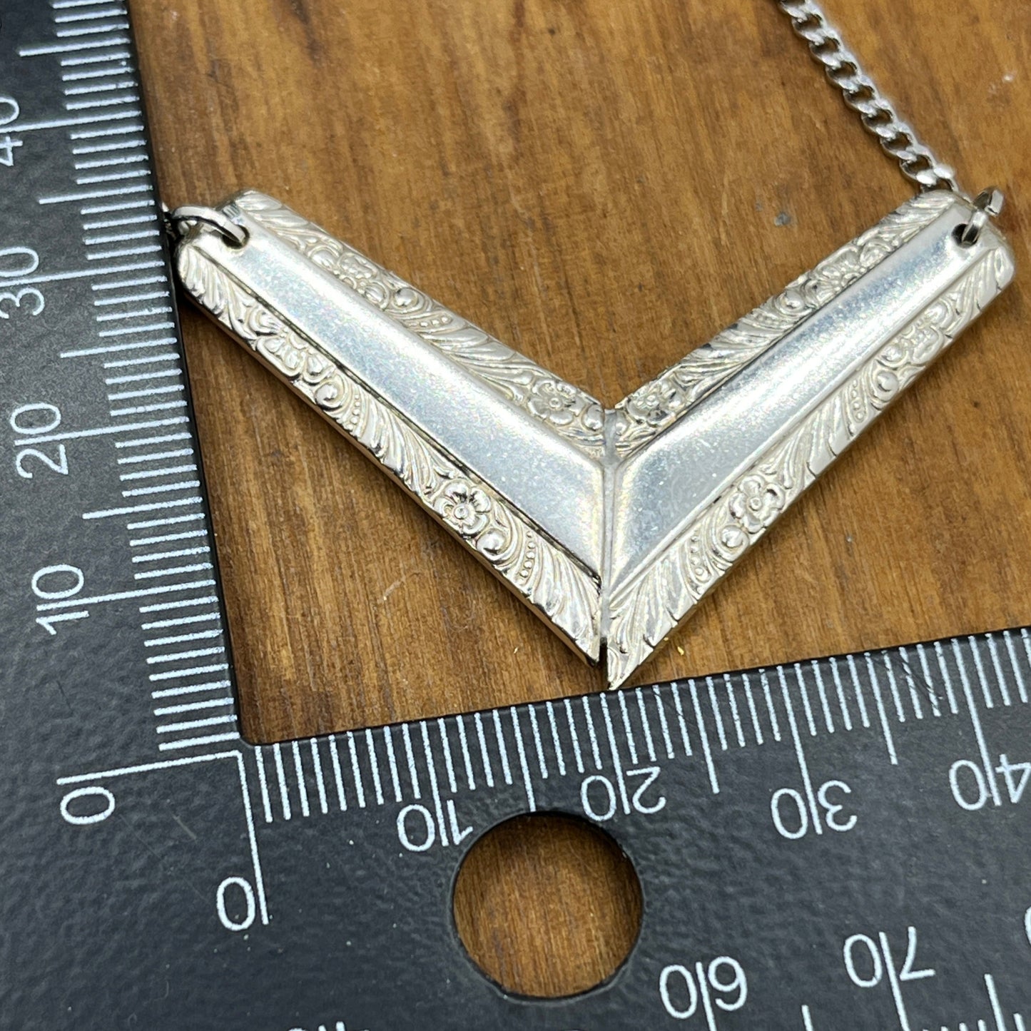 Silver Heart Pendant and Necklace Handmade from Vintage and Antique Silver Plated Spoon and Fork Ends