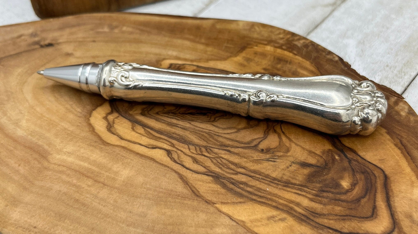 Antique Vintage Silverware Pen, Silver Knife Handle Pen, Unique Teacher, Groomsmen, Bridesmaid Gift Present