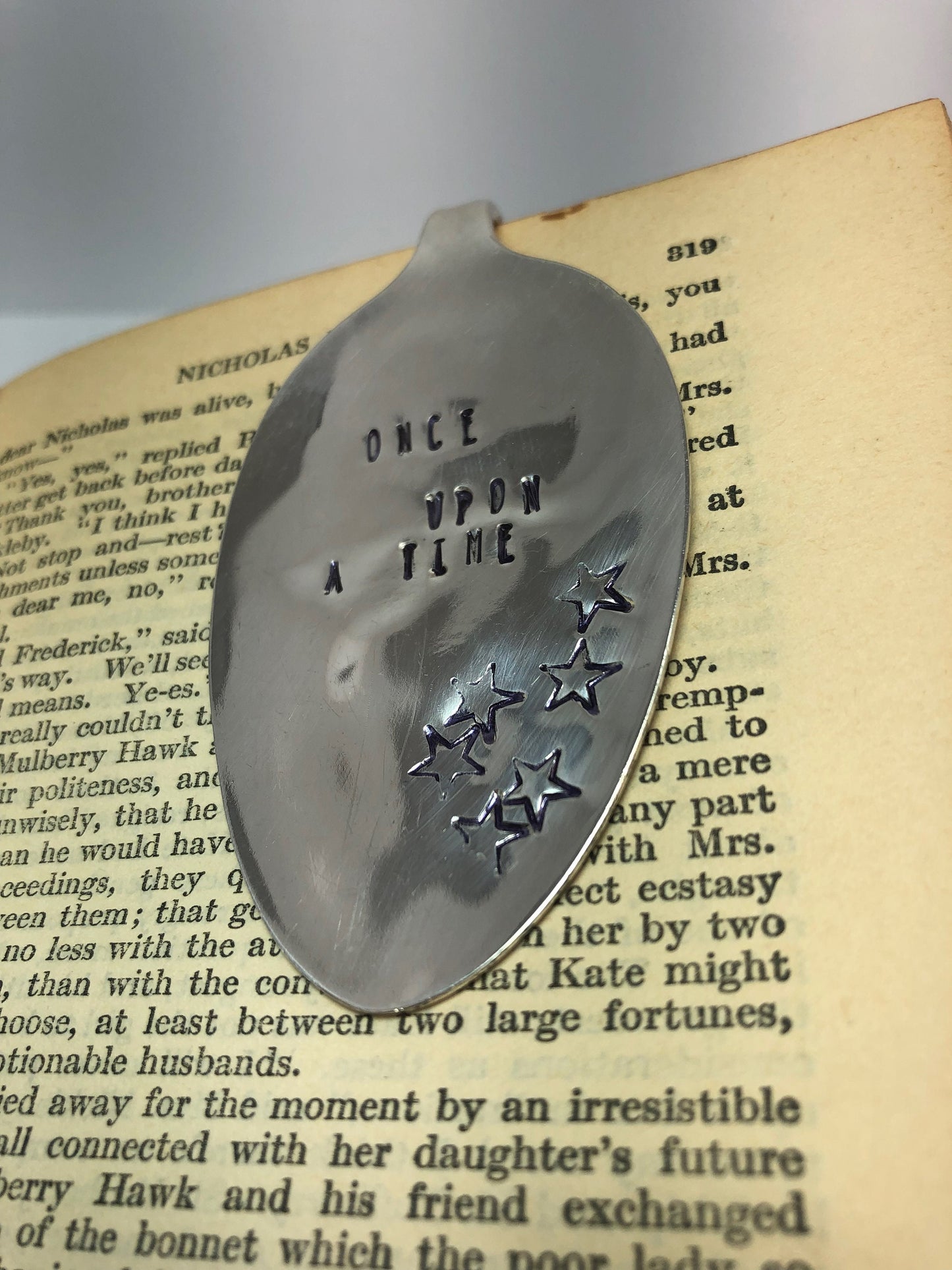 Personalized bookmark, Silver Bookmark, gift for book lover,