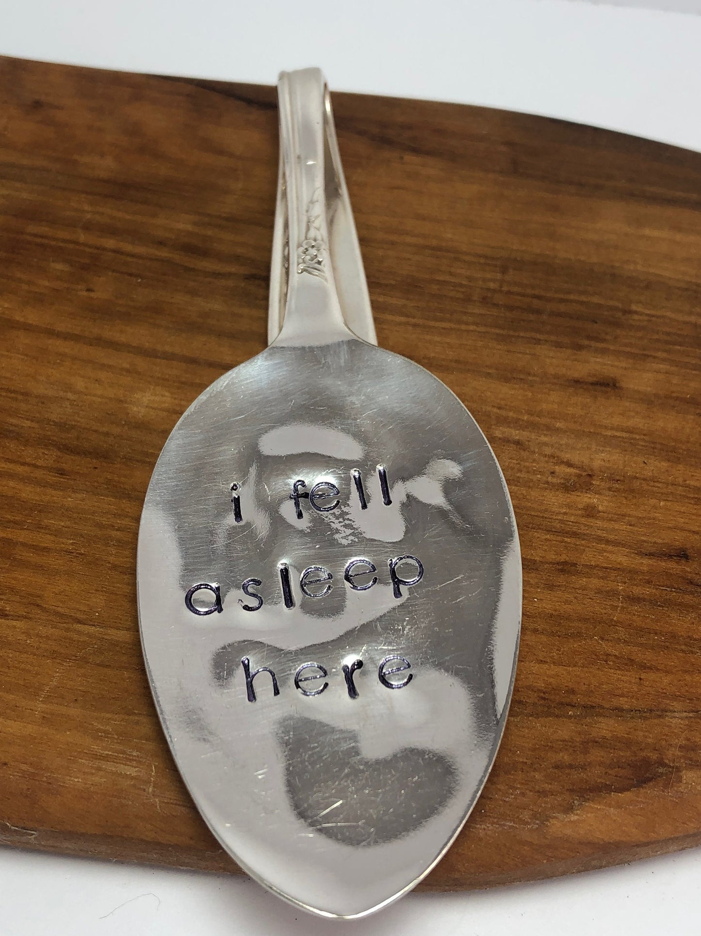 Spoon Bookmark with "I Fell Asleep Here" Quote