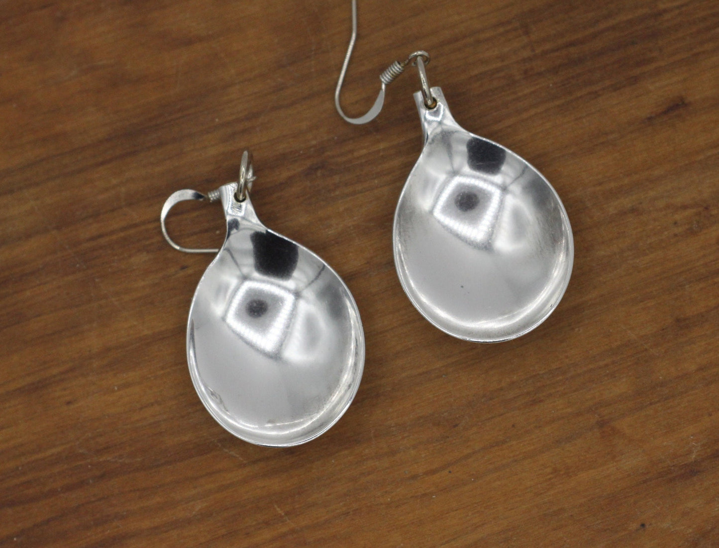Silver Drop Earrings made from Repurposed Antique Silverware Travel Spoons, Dangle Earrings, Unique Gift for Her, Gift for Friend