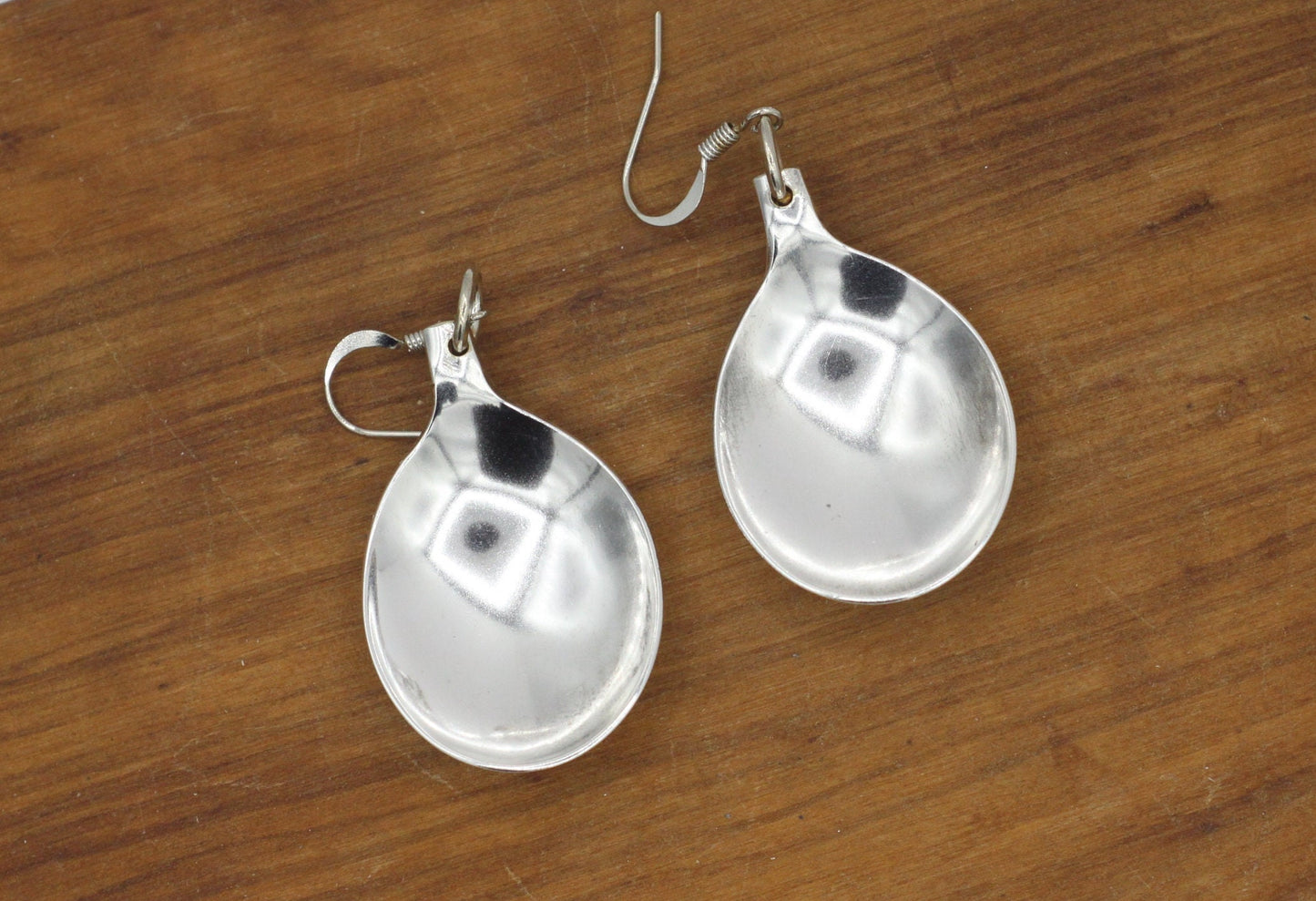 Silver Drop Earrings made from Repurposed Antique Silverware Travel Spoons, Dangle Earrings, Unique Gift for Her, Gift for Friend