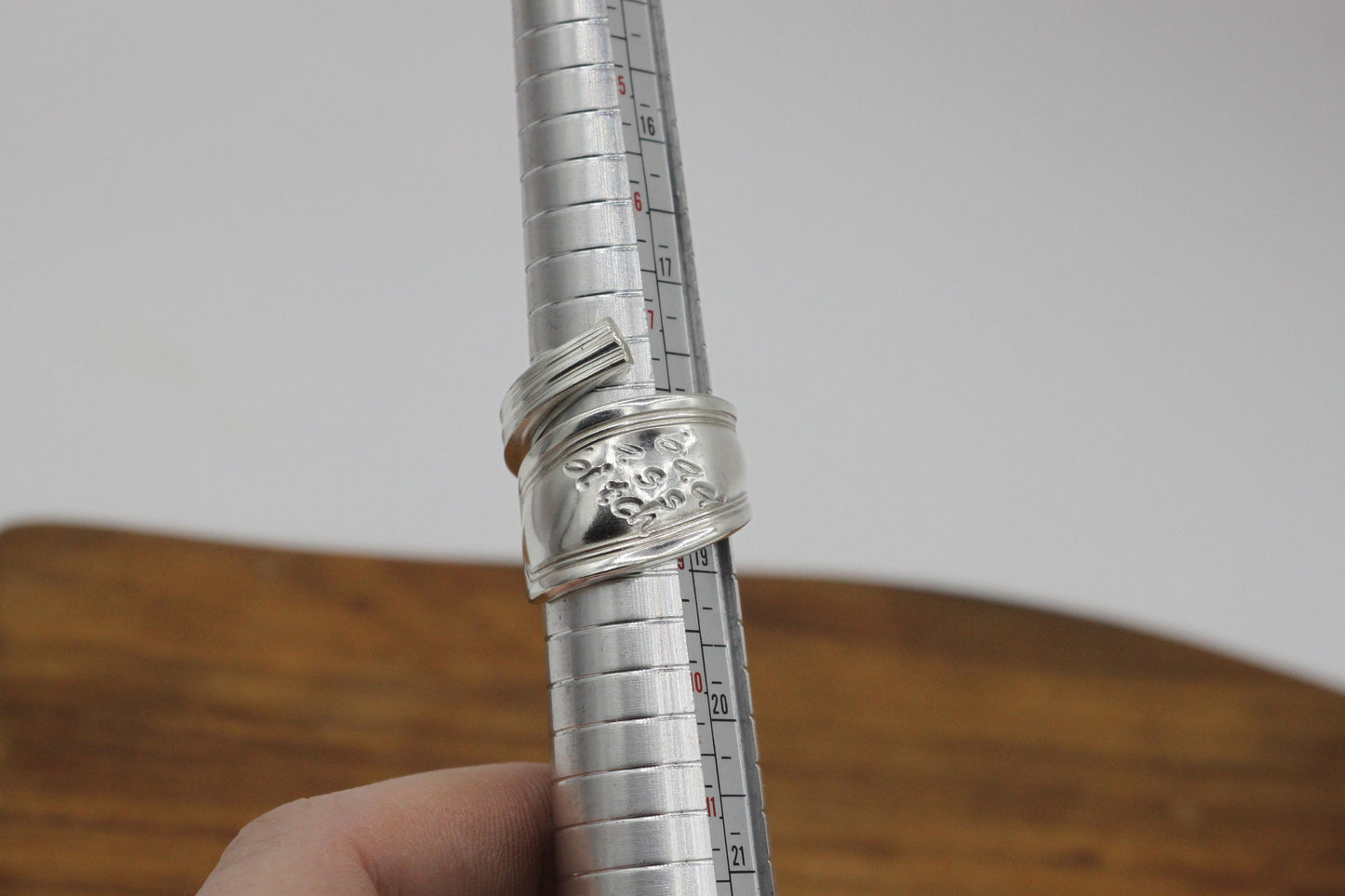 Silver Wrap Ring Made From Vintage Spoon Handle with "Bad Ass Bitch" stamped, Silverware Jewelry, Silver Spoon Ring, Gift for Her Unique