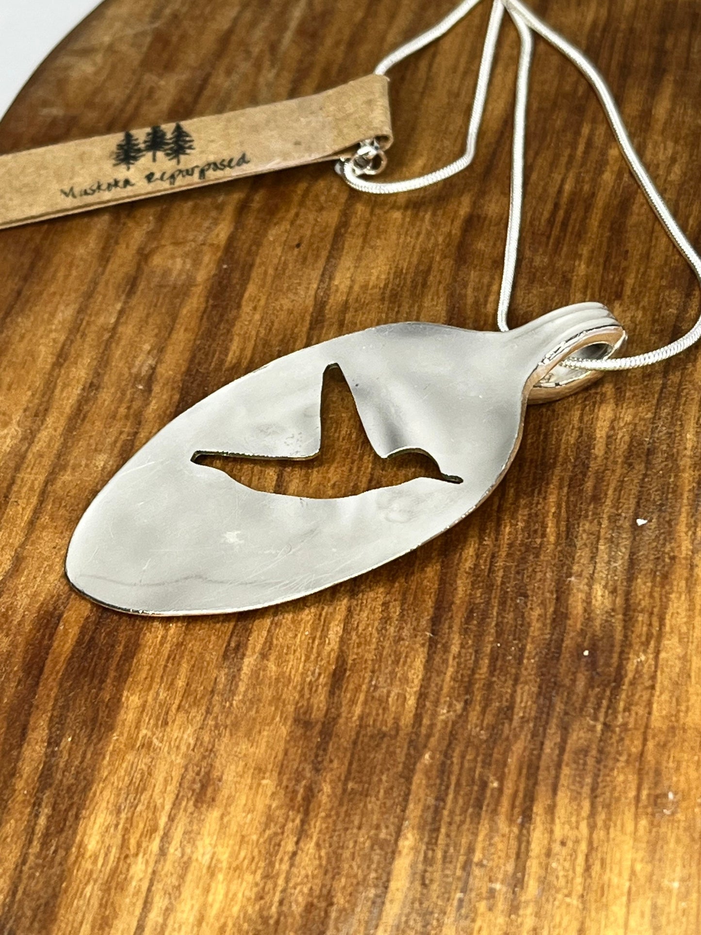 Hand cut Hummingbird Pendant