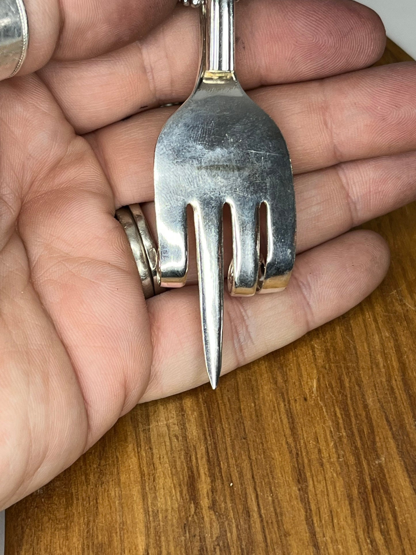 Fork You keychain made from vintage silver plated fork. Unique custom metal keychain.