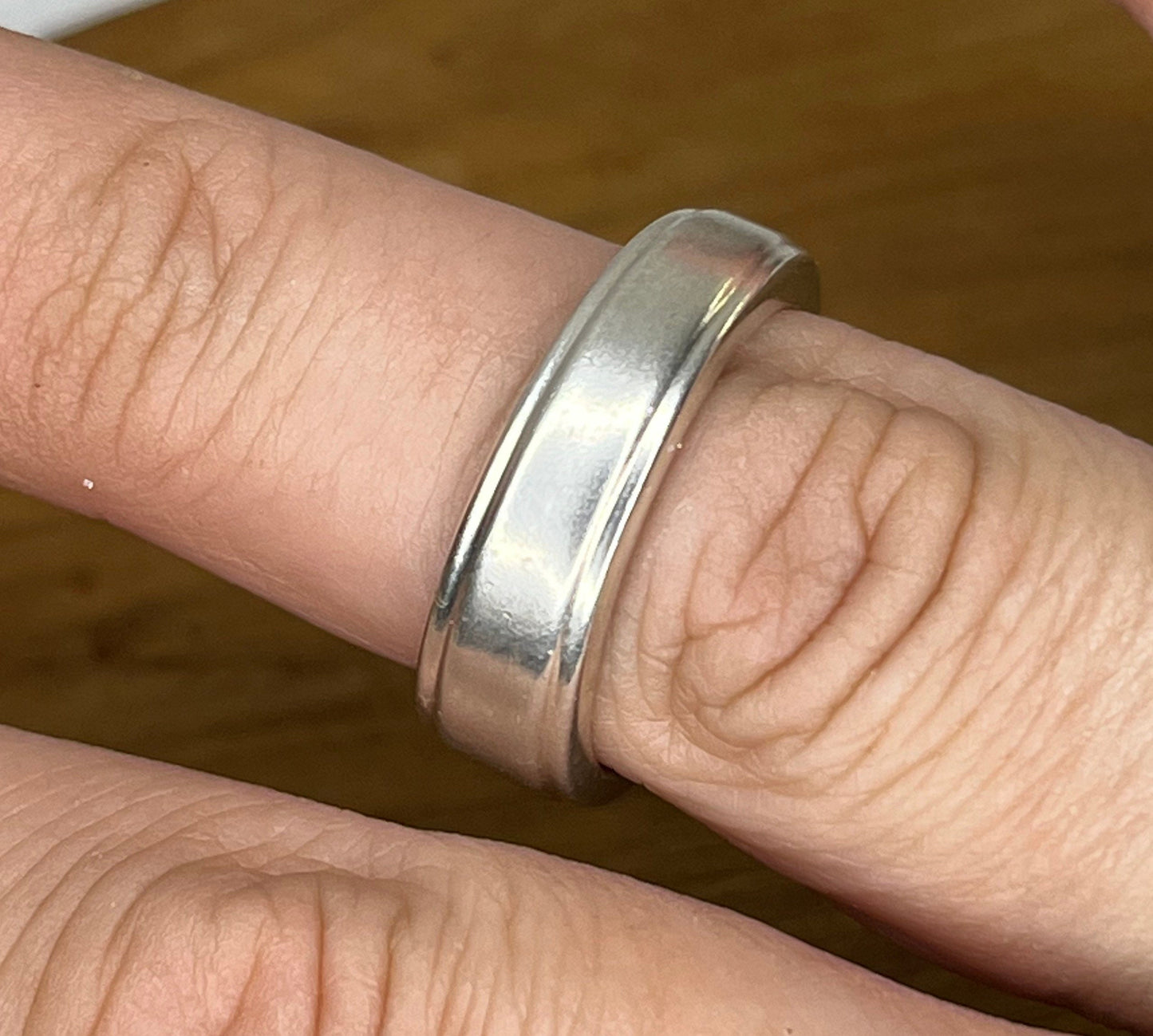 Silver Spoon Ring made from Vintage, Antique Spoon Handle. Silverware Jewelry makes unique gift for him or her. Simple Silver Band