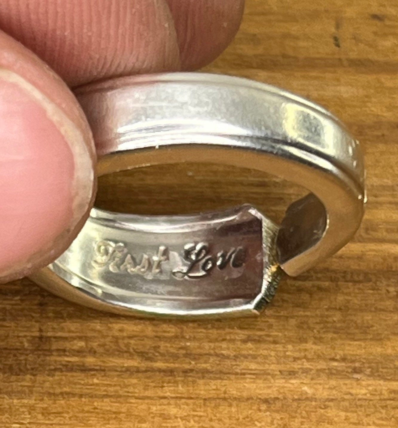 Silver Spoon Ring made from Vintage, Antique Spoon Handle. Silverware Jewelry makes unique gift for him or her. Simple Silver Band