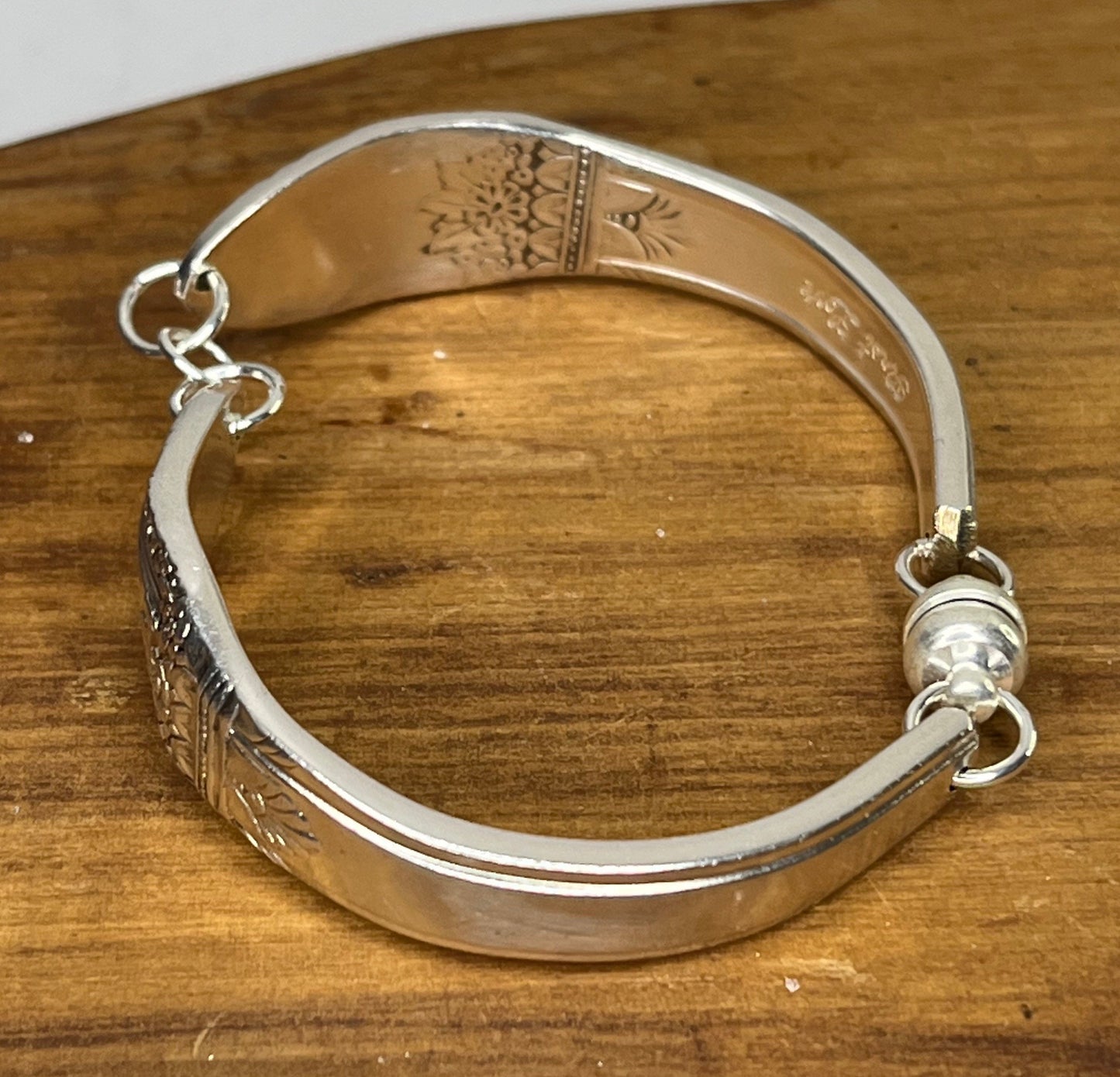Silver Bracelet made from the Handle of Vintage Antique Spoons