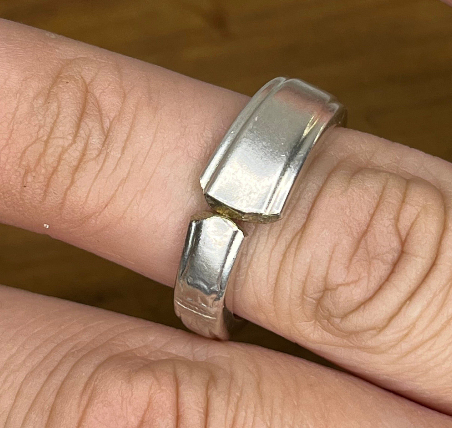 Silver Spoon Ring made from Vintage, Antique Spoon Handle. Silverware Jewelry makes unique gift for him or her. Simple Silver Band