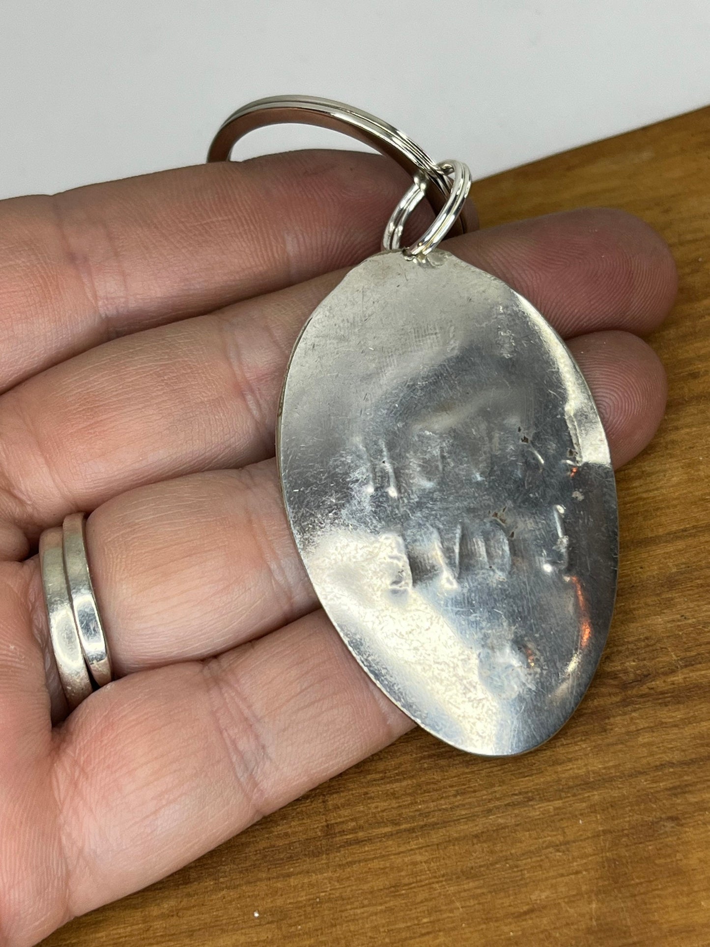 Custom Spoon Keychain with the Quote “Live, Laugh, Love”
